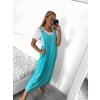 Šaty letní dlouhé na ramínka s tričkem dámské (S/M ONE SIZE) ITALSKá MóDA IM423400/DU