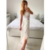 Kalhoty saténové harémky letní dlouhé dámské (S/M ONE SIZE) ITALSKÁ MÓDA IMM239535UN/DU (Velikost S/M/L, Barva béžová)