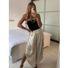 Kalhoty saténové harémky letní dlouhé dámské (S/M ONE SIZE) ITALSKÁ MÓDA IMM239535UN/DU (Velikost S/M/L, Barva béžová)