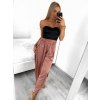 Kalhoty saténové harémky letní dlouhé dámské (S/M ONE SIZE) ITALSKÁ MÓDA IMM239535UN/DU (Velikost S/M/L, Barva béžová)