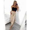 Kalhoty saténové harémky letní dlouhé dámské (S/M ONE SIZE) ITALSKÁ MÓDA IMM239535UN/DU (Velikost S/M/L, Barva béžová)