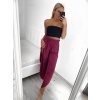 Kalhoty saténové harémky letní dlouhé dámské (S/M ONE SIZE) ITALSKÁ MÓDA IMM239535UN/DU (Velikost S/M/L, Barva béžová)