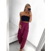 Kalhoty saténové harémky letní dlouhé dámské (S/M ONE SIZE) ITALSKÁ MÓDA IMM239535UN/DU (Velikost S/M/L, Barva béžová)