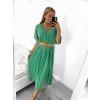 Šaty dlouhé s páskem krátký rukáv dámské (S/M ONE SIZE) ITALSKÁ MÓDA IMWA231295/DU (Velikost S/M/L, Barva modrá královská)