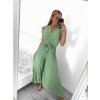 Overal dlouhý elegantní krátký rukáv dámské (S/M ONE SIZE) ITALSKÁ MÓDA IMWCC232642/DU (Velikost S/M/L, Barva béžová)