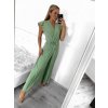 Overal dlouhý elegantní krátký rukáv dámské (S/M ONE SIZE) ITALSKÁ MÓDA IMWCC232642/DU (Velikost S/M/L, Barva béžová)