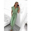 Overal dlouhý elegantní krátký rukáv dámské (S/M ONE SIZE) ITALSKÁ MÓDA IMWCC232642/DU (Velikost S/M/L, Barva béžová)