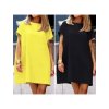 Šaty letní oversize krátký rukáv dámské (L/XL/2XL ONE SIZE) ITALSKÁ MÓDA IMWB23321/DU (Velikost XL/2XL, Barva Černá)