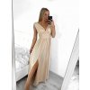 Šaty společenské dlouhé bez rukávu dámské (S/M ONE SIZE) ITALSKÁ MÓDA IM9235192/DU (Velikost S/M/L, Barva béžová)