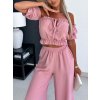Souprava letní top a kalhoty dámská (S/M ONE SIZE) ITALSKÁ MÓDA IMM23M33319/DU