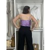 Tílko letní saténové s krajkou dámské (S/M ONE SIZE) ITALSKÁ MÓDA IMM23HG3352/DR (Velikost S/M/L, Barva fialová)