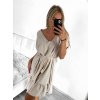 Šaty letní krátký rukáv dámské (S/M/L ONE SIZE) ITALSKÁ MÓDA IM323BELT/DU (Velikost M/L, Barva béžová)
