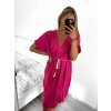 Šaty letní krátký rukáv dámské (S/M/L ONE SIZE) ITALSKÁ MÓDA IM323BELT/DU (Velikost M/L, Barva béžová)