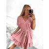 Šaty letní krátký rukáv dámské (S/M/L ONE SIZE) ITALSKÁ MÓDA IM323BELT/DU (Velikost M/L, Barva béžová)
