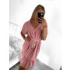 Šaty letní krátký rukáv dámské (S/M/L ONE SIZE) ITALSKÁ MÓDA IM323BELT/DU (Velikost M/L, Barva béžová)