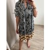 Šaty košilové oversize krátký rukáv dámské nadrozměr (XL/2XL ONE SIZE) ITALSKá MODA IM723005/DUR