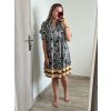 Šaty košilové oversize krátký rukáv dámské nadrozměr (XL/2XL ONE SIZE) ITALSKá MODA IM723005/DUR