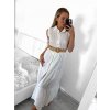 Šaty dlouhé elegantní krajkové košilové s páskem bez rukáv dámské (S/M ONE SIZE) ITALSKÁ MÓDA IMWGB231751/DU