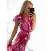 Šaty dlouhé letní krátký rukáv dámské (S/M ONE SIZE) ITALSKÁ MÓDA IMC23300/DU (Velikost S/M/L, Barva fialová)