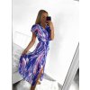 Šaty dlouhé letní krátký rukáv dámské (S/M ONE SIZE) ITALSKÁ MÓDA IMC23300/DU (Velikost S/M/L, Barva fialová)