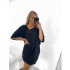 Šaty oversize krátký rukáv dámské (S/M ONE SIZE) ITALSKÁ MÓDA IMWY23090/DU (Velikost S/M/L, Barva béžová)