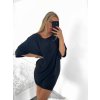 Šaty oversize krátký rukáv dámské (S/M ONE SIZE) ITALSKÁ MÓDA IMWY23090/DU (Velikost S/M/L, Barva béžová)
