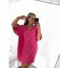 Šaty oversize krátký rukáv dámské (S/M ONE SIZE) ITALSKÁ MÓDA IMWY23090/DU (Velikost S/M/L, Barva béžová)