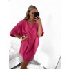 Šaty oversize krátký rukáv dámské (S/M ONE SIZE) ITALSKÁ MÓDA IMWY23090/DU (Velikost S/M/L, Barva béžová)