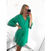 Šaty letní elegantní skládané krátký rukáv dámské (S/M ONE SIZE) ITALSKÁ MÓDA IMWY23200/DU (Velikost S/M/L, Barva béžová)