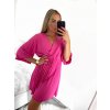 Šaty letní elegantní skládané krátký rukáv dámské (S/M ONE SIZE) ITALSKÁ MÓDA IMWY23200/DU (Velikost S/M/L, Barva béžová)