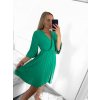 Šaty letní elegantní skládané krátký rukáv dámské (S/M ONE SIZE) ITALSKÁ MÓDA IMWY23200/DU (Velikost S/M/L, Barva béžová)