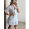 Šaty letní mušelínové krátký rukáv dámské (S/M ONE SIZE) ITALSKÁ MÓDA IM723031/DU (Velikost S/M/L, Barva bílá)