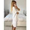 Šaty letní mušelínové krátký rukáv dámské (S/M ONE SIZE) ITALSKÁ MÓDA IM723031/DU (Velikost S/M/L, Barva bílá)