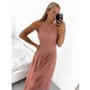 Šaty společenské dlouhé bez rukávu dámské (S/M ONE SIZE) ITALSKÁ MÓDA IM3236286/DU (Velikost S/M/L, Barva béžová)