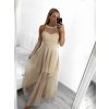 Šaty společenské dlouhé bez rukávu dámské (S/M ONE SIZE) ITALSKÁ MÓDA IM3236286/DU (Velikost S/M/L, Barva béžová)