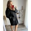 Kabát na zip s kapucí dlouhý rukáv dámská nadrozměr (2XL/3XL ONE SIZE) ITALSKÁ MÓDA IM423ANNIE/DU (Velikost 2XL/3XL, Barva Černá)