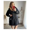 Kabát na zip s kapucí dlouhý rukáv dámská nadrozměr (2XL/3XL ONE SIZE) ITALSKÁ MÓDA IM423ANNIE/DU (Velikost 2XL/3XL, Barva Černá)
