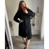 Kabát na zip s kapucí dlouhý rukáv dámská nadrozměr (XL/2XL/3XL ONE SIZE) ITALSKÁ MÓDA IM423COLET/DU (Velikost 2XL/3XL, Barva Černá)