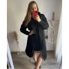 Kabát na zip s kapucí dlouhý rukáv dámská nadrozměr (XL/2XL/3XL ONE SIZE) ITALSKÁ MÓDA IM423COLET/DU (Velikost 2XL/3XL, Barva Černá)