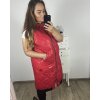 Vesta dlouhá s kapucí dámská nadrozměr (2XL/3XL ONE SIZE) ITALSKÁ MÓDA IM423LOVENA/DU (Velikost 2XL/3XL, Barva Černá)