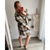 Kabát dlouhý rukáv dámská nadrozměr (XL/2XL ONE SIZE) ITALSKÁ MÓDA IM423MENDY/DU (Velikost XL/2XL, Barva béžová)