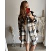 Kabát dlouhý rukáv dámská nadrozměr (XL/2XL ONE SIZE) ITALSKÁ MÓDA IM423MENDY/DU (Velikost XL/2XL, Barva béžová)