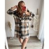 Kabát dlouhý rukáv dámská nadrozměr (XL/2XL ONE SIZE) ITALSKÁ MÓDA IM423MENDY/DU (Velikost XL/2XL, Barva béžová)
