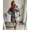 Kabát dlouhý rukáv dámská nadrozměr (XL/2XL ONE SIZE) ITALSKÁ MÓDA IM423MENDY/DU (Velikost XL/2XL, Barva béžová)