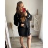 Kabát na zip s kapucí dlouhý rukáv dámská nadrozměr (2XL/3XL ONE SIZE) ITALSKÁ MÓDA IM423STAR/DU (Velikost 2XL/3XL, Barva Černá)