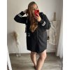 Kabát na zip s kapucí dlouhý rukáv dámská nadrozměr (2XL/3XL ONE SIZE) ITALSKÁ MÓDA IM423STAR/DU (Velikost 2XL/3XL, Barva Černá)