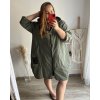 Bunda s kapucí dámské nadrozměr (2XL/3XL/4XLONE SIZE) ITALSKÁ MÓDA IMD23HOPE/DU (Velikost 2XL/3XL, Barva béžová)