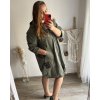 Bunda s kapucí dámské nadrozměr (2XL/3XL/4XLONE SIZE) ITALSKÁ MÓDA IMD23HOPE/DU (Velikost 2XL/3XL, Barva béžová)