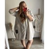 Bunda s kapucí dámské nadrozměr (2XL/3XL/4XLONE SIZE) ITALSKÁ MÓDA IMD23HOPE/DU (Velikost 2XL/3XL, Barva béžová)