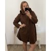Kabát flaušový na zip dlouhý rukáv dámský nadrozměr (3XL/4XL ONE SIZE) ITALSKÁ MÓDA IMWQ233261